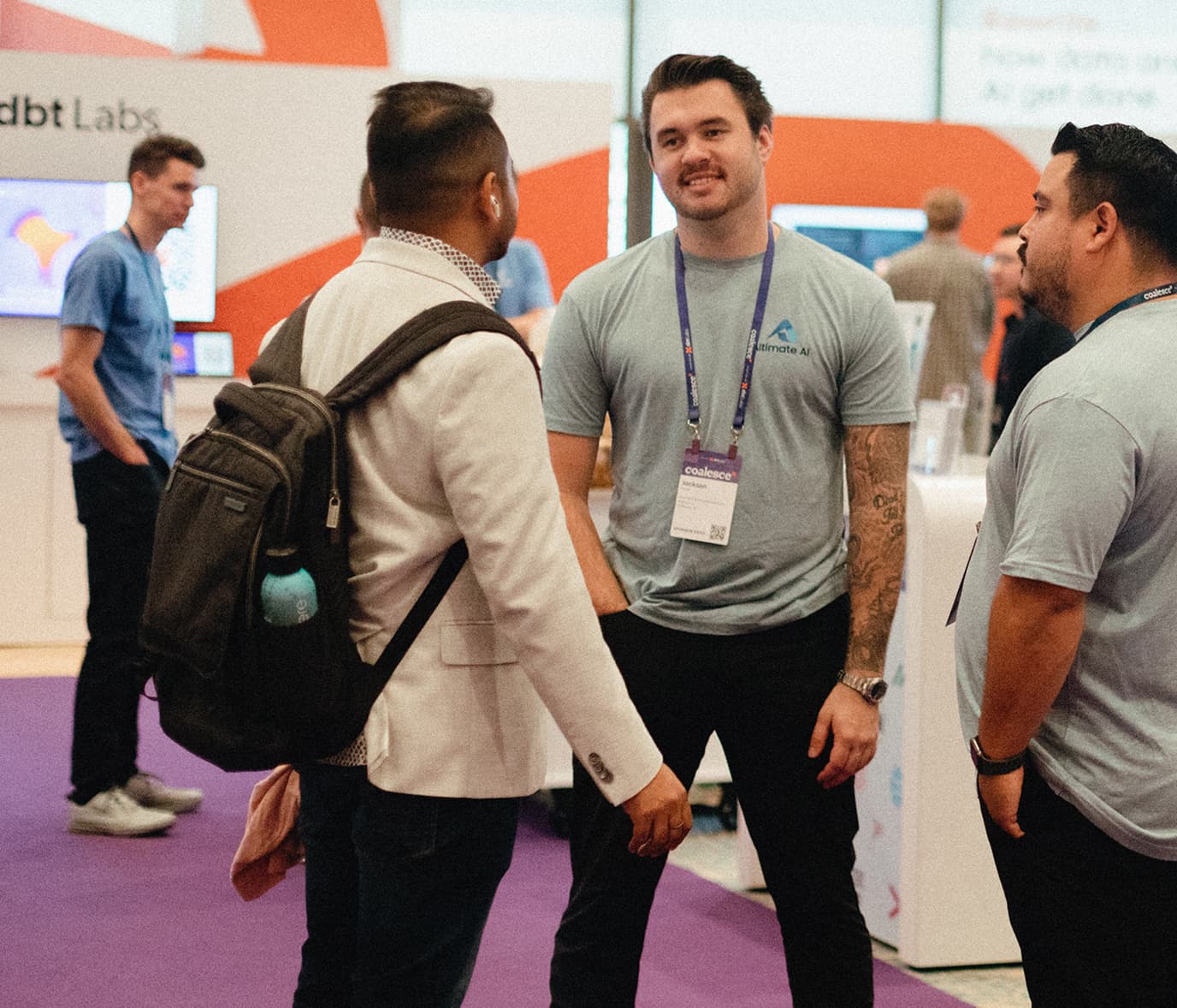 Attendees networking in Discovery Hall at dbt Summit