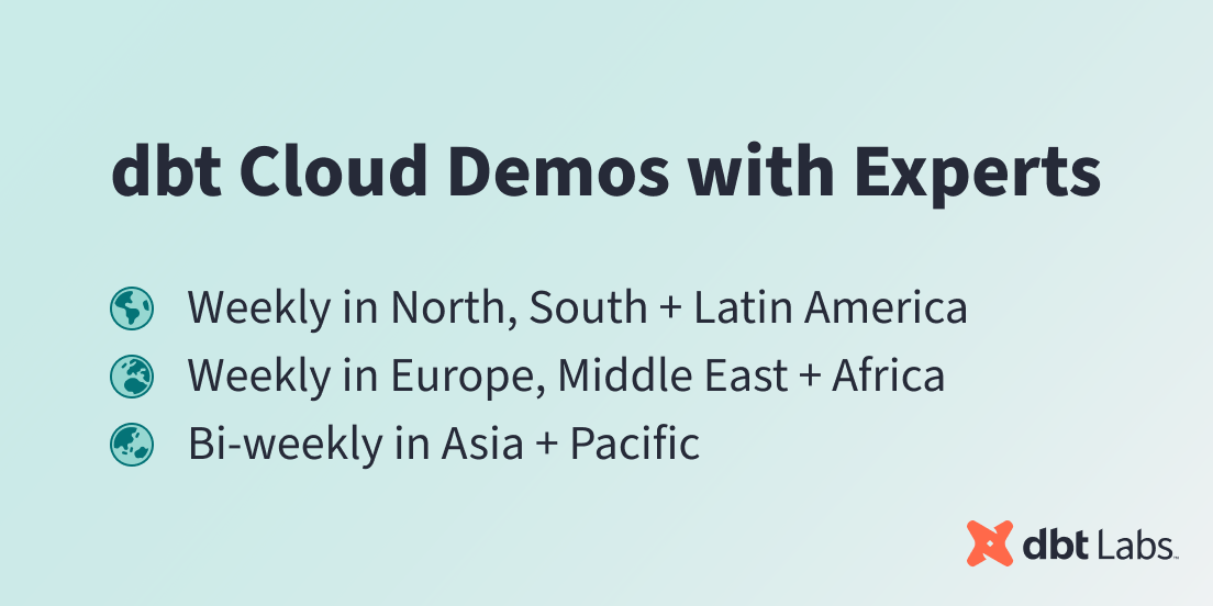 dbt Cloud demos with experts
