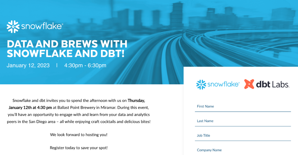 Data & Brews with Snowflake and dbt Labs